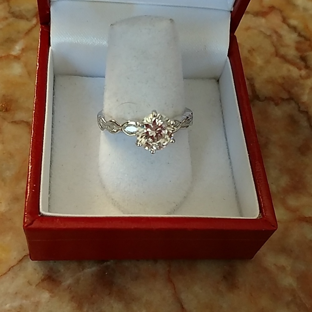 Epiphany Platinum Clad Sterling Solitaire ring